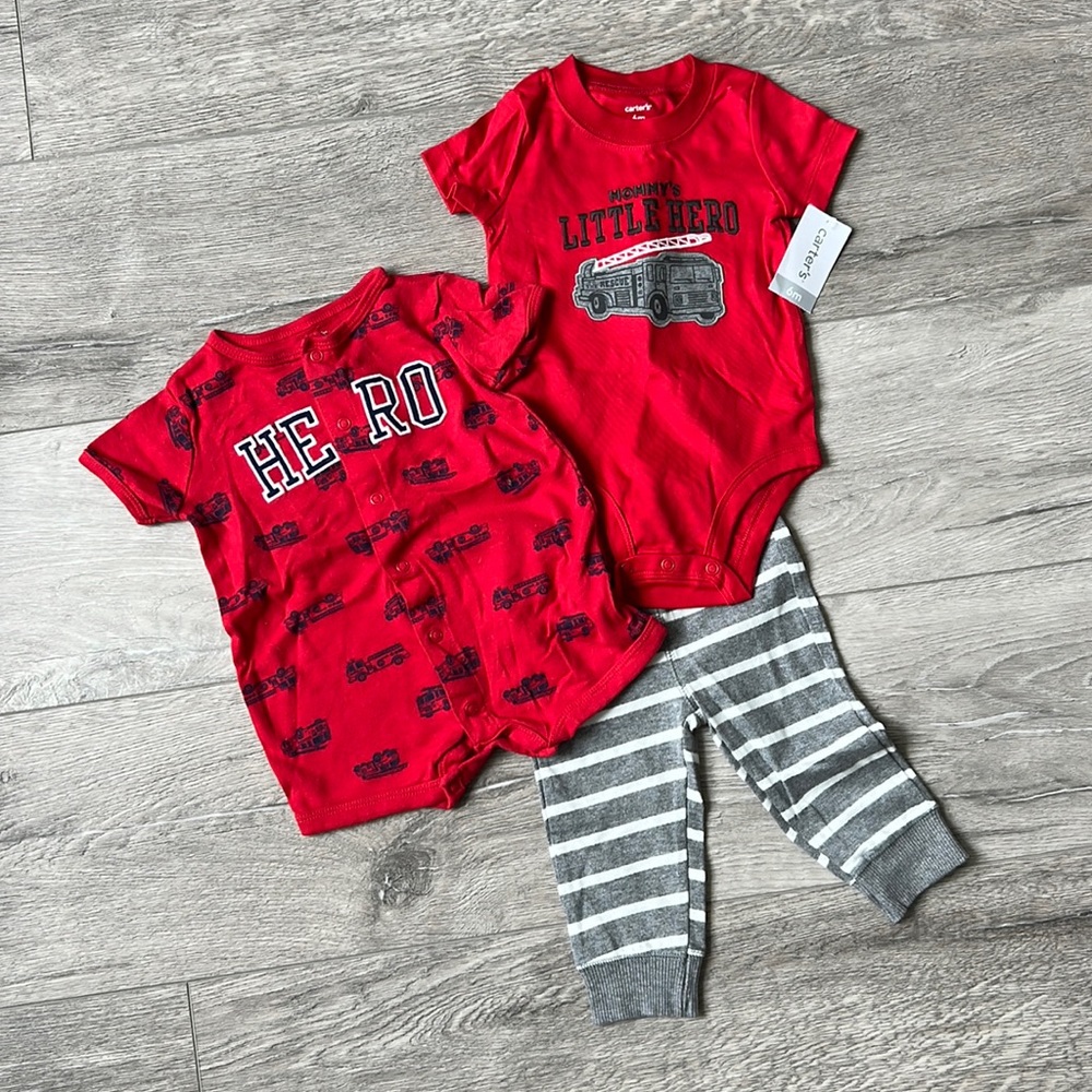 Carter’s firefighter onsie and set 6 months